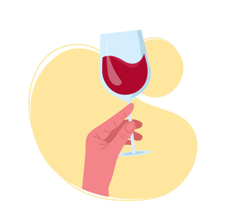 Hand with alcohol drinkのイラスト素材