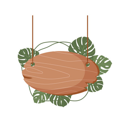 Jungle wooden boardのイラスト素材