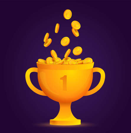 Coins fall into cupのイラスト素材