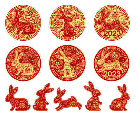Set of Symbol of chinese new year 2023のイラスト素材