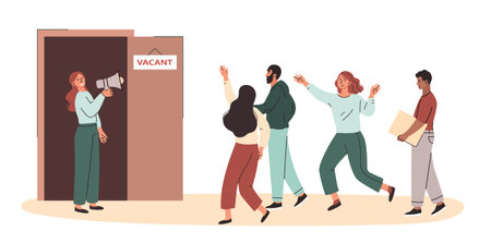 Recruiting and human resources conceptのイラスト素材