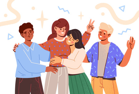 Multicultural friendship and supportのイラスト素材