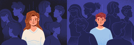 Lonely people setのイラスト素材