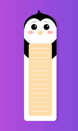 Bookmark with penguinのイラスト素材