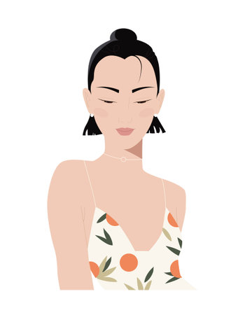 Portrait of beautiful womanのイラスト素材