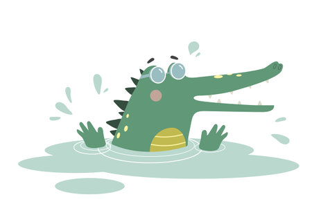 Cute funny crocodileのイラスト素材
