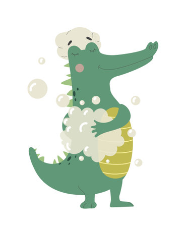 Cute funny crocodileのイラスト素材