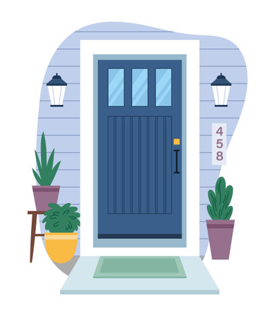 House entrance conceptのイラスト素材