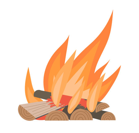 Camping Hot Bonfireのイラスト素材