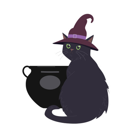 Halloween cat witchのイラスト素材