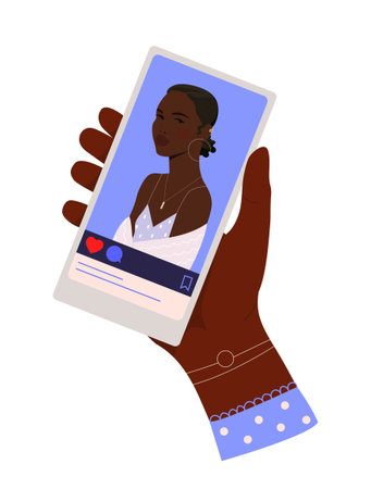 Hand with smartphoneのイラスト素材