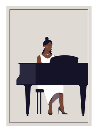 Jazz pianist posterのイラスト素材