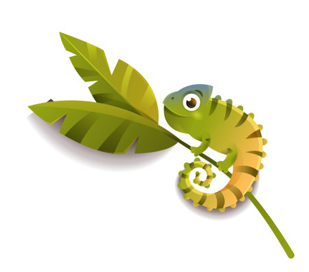 Jungle chameleon iconのイラスト素材