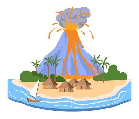 Natural disaster conceptのイラスト素材