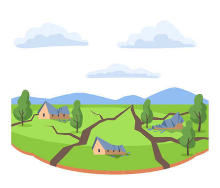 Natural disaster conceptのイラスト素材
