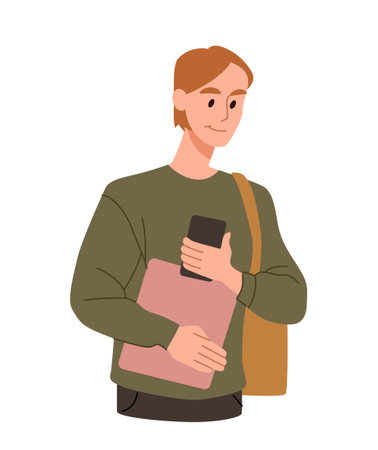 Man using mobile phoneのイラスト素材