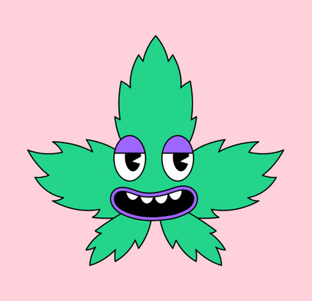 Psychedelic marijuana iconのイラスト素材