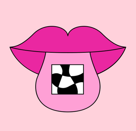 Psychedelic tongue iconのイラスト素材