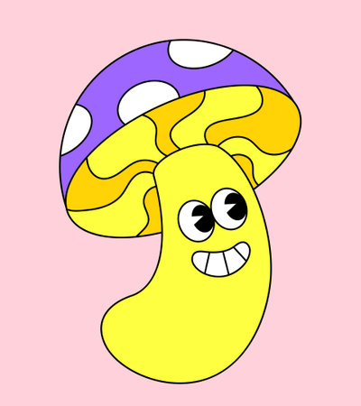 Psychedelic mushroom iconのイラスト素材