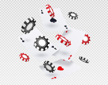 Playing cards with chipsのイラスト素材