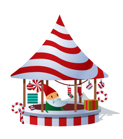 Winter candy buildingのイラスト素材