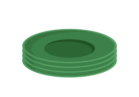 Green plates setのイラスト素材