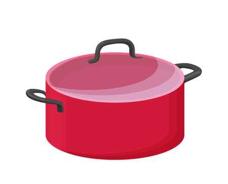 Red saucepan iconのイラスト素材