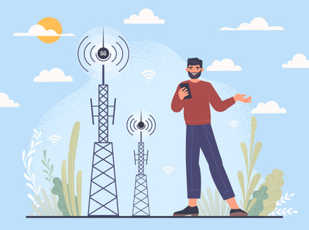 Communication 5g servicesのイラスト素材