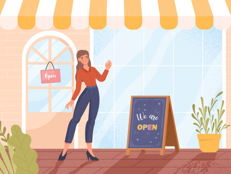We open conceptのイラスト素材