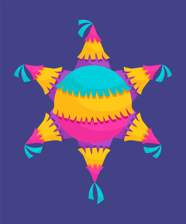 Mexican star pinataのイラスト素材