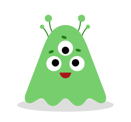 Green monster characterのイラスト素材