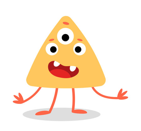 Yellow monster characterのイラスト素材
