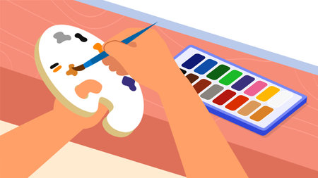 Child learning colors conceptのイラスト素材