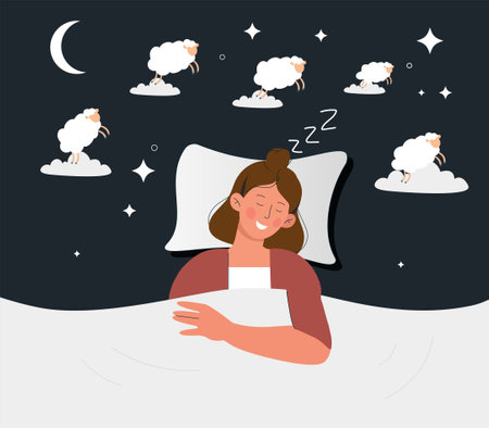 Woman sleeping conceptのイラスト素材