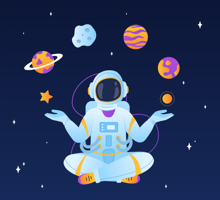 Astronaut meditate conceptのイラスト素材