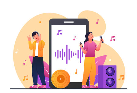 Music streaming serviceのイラスト素材