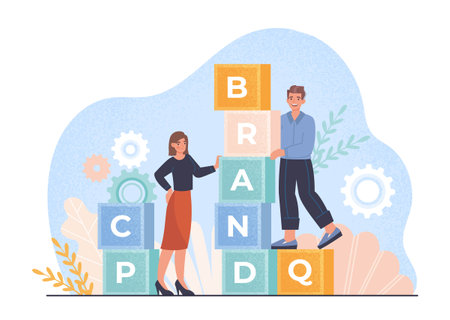 Brand building conceptのイラスト素材