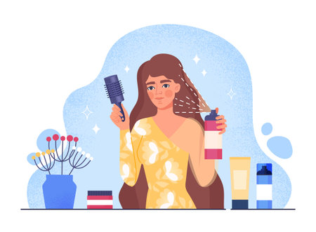 Hair spray conceptのイラスト素材