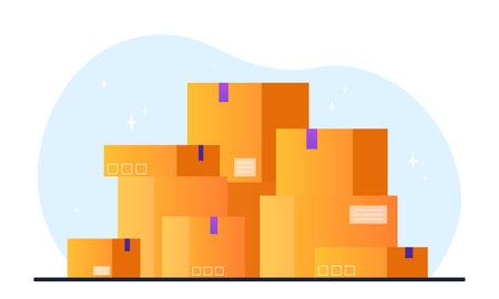 Cardboard boxes conceptのイラスト素材