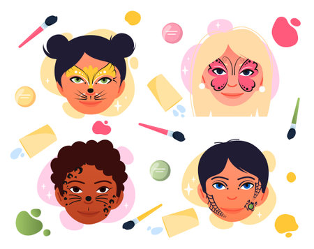 Face painting setのイラスト素材