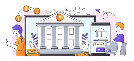 Mobile banking conceptのイラスト素材