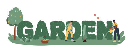 Garden word conceptのイラスト素材
