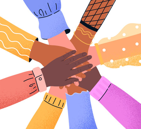 Diverse human hands conceptのイラスト素材