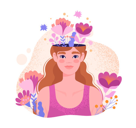 Mental health positiveのイラスト素材