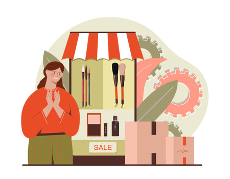 Online shopping conceptのイラスト素材