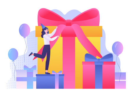 Birthday party conceptのイラスト素材