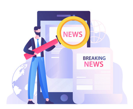Man with newsのイラスト素材