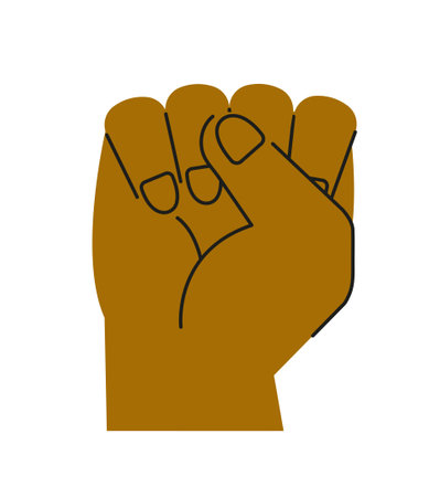 Colorful hand showing gestureのイラスト素材