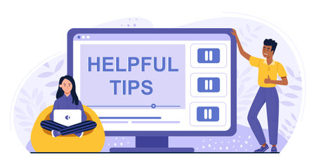 Helpful tips in laptopのイラスト素材