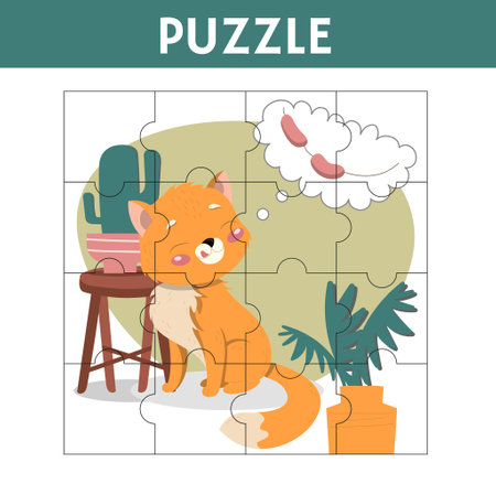Animal puzzle conceptのイラスト素材